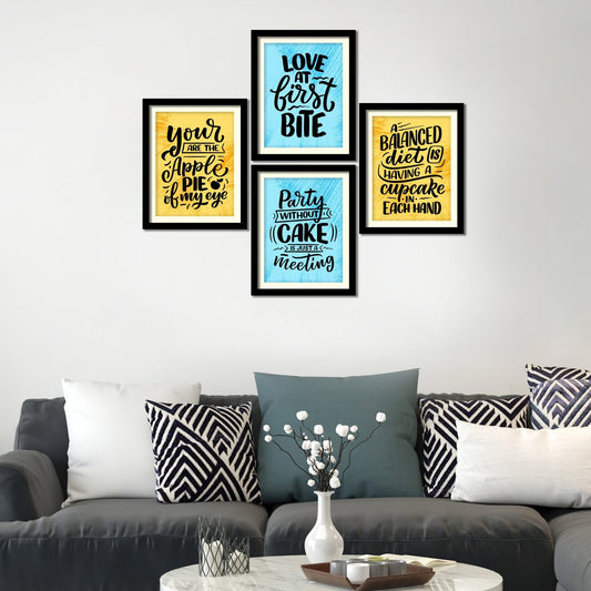 four set of wall frame for food lovers