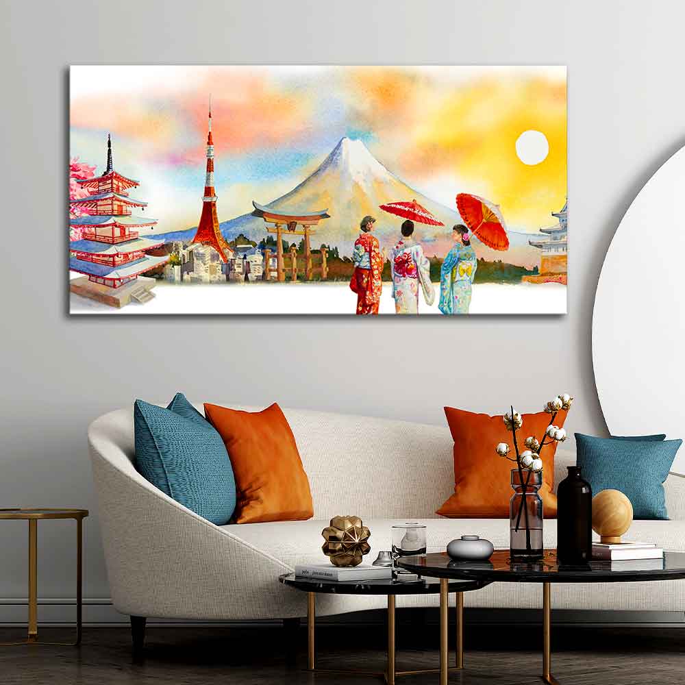 Japan Famous Places  Canvas Wall Painting