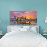 Sunset Golden Temple View Canvas Print Modern Wall Painting