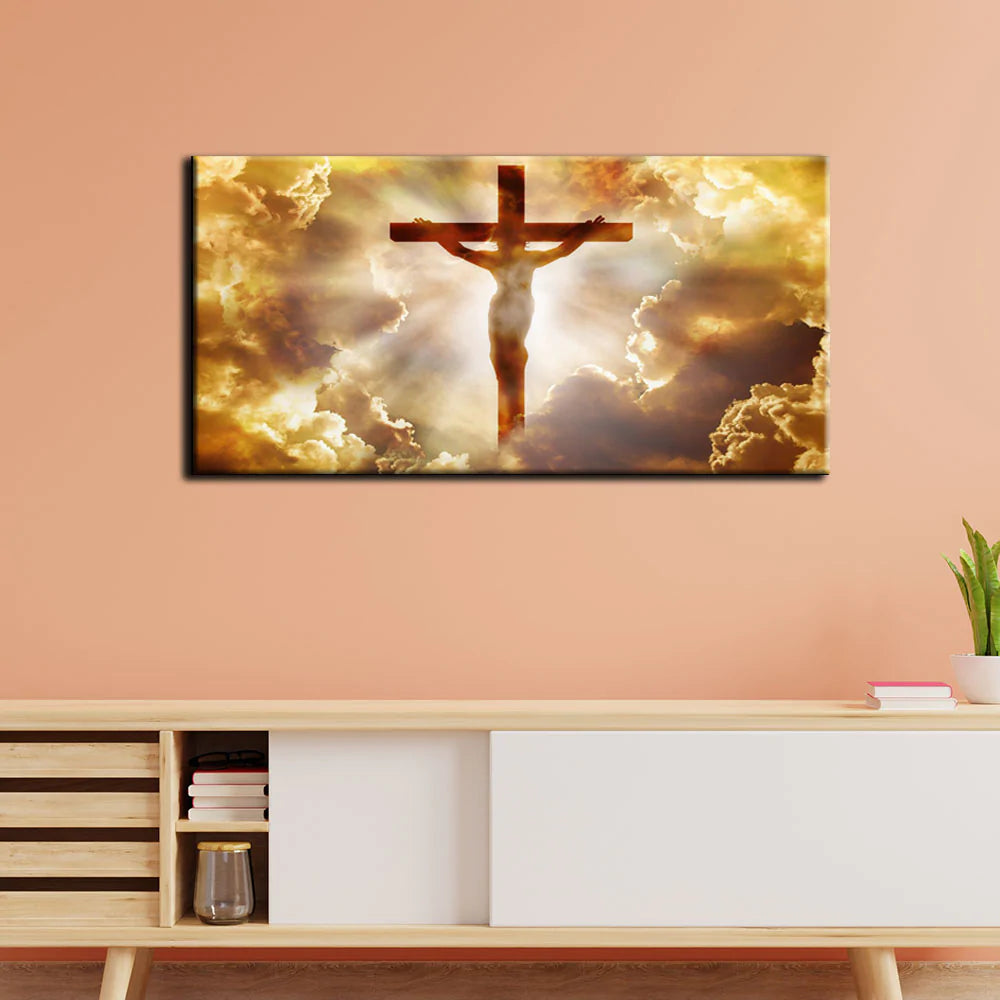 Lord Jesus Christ Hanging on Cross Religious Canvas Wall Painting