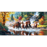 Seven Horses Running Abstract Wall Painting Canvas Painting