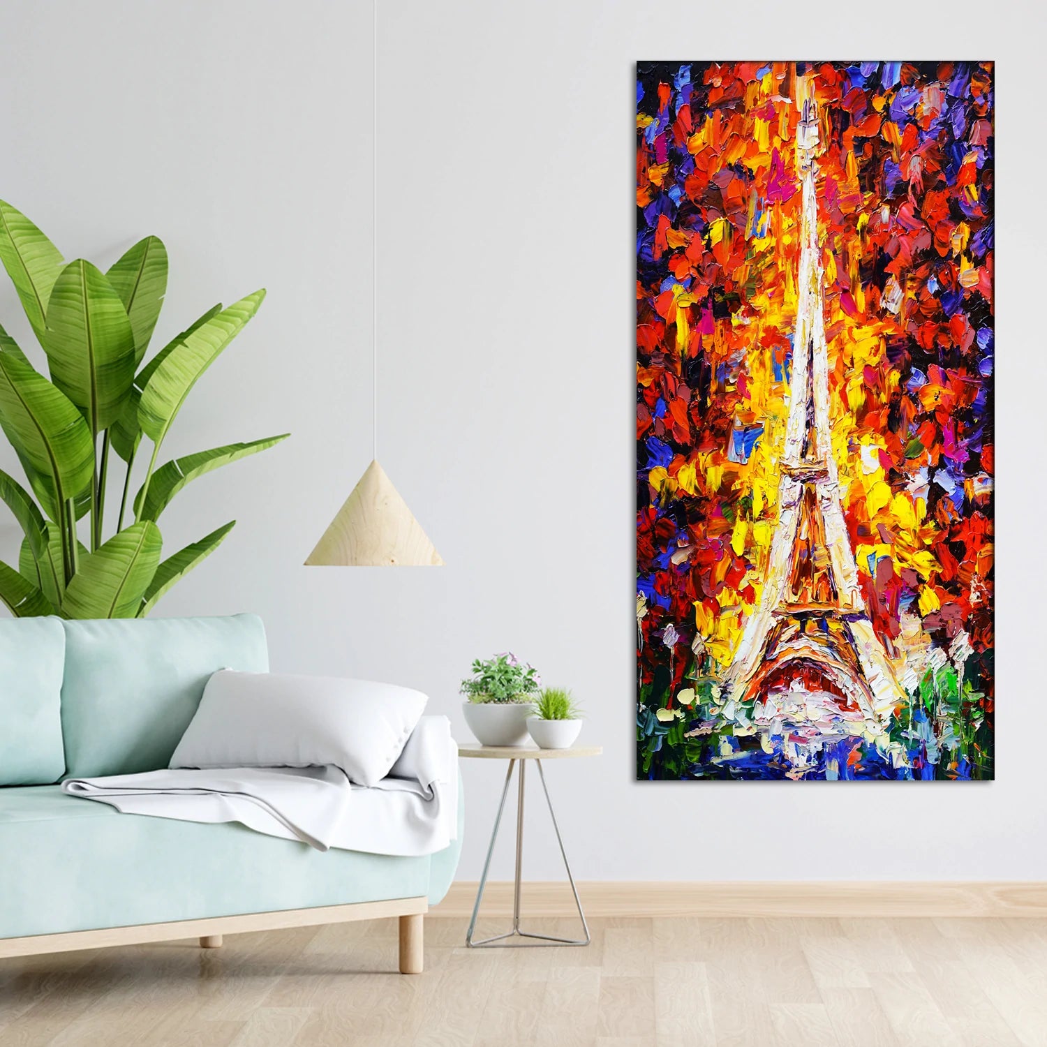 Eiffel Tower Romantic Abstract Canvas Wall Painting