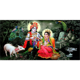 India Religious Lord Radha Krishna Painting Canvas Wall Painting