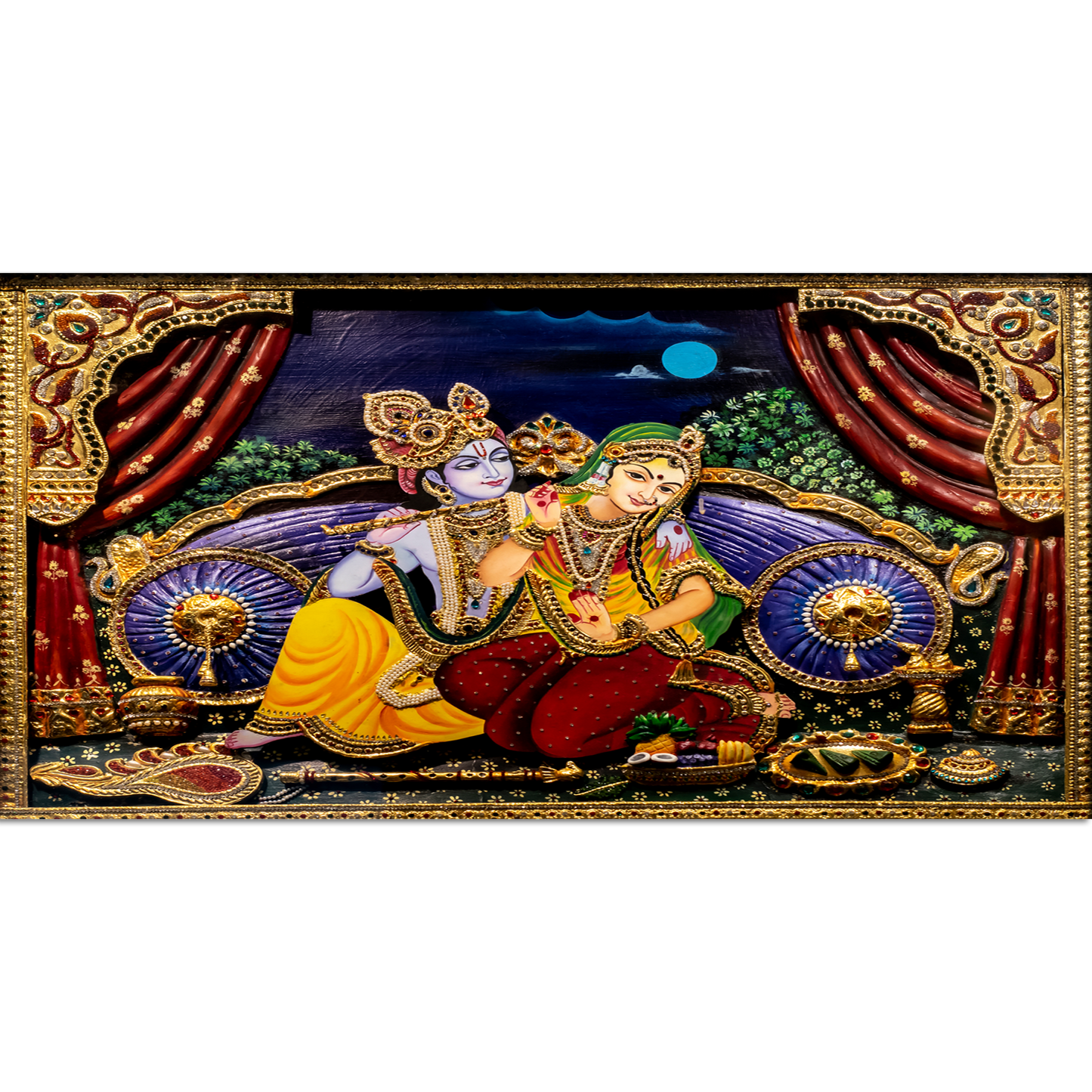 Love of Lord Radha Krishna Religious Canvas Wall Painting