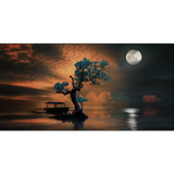 Tree Uunder the Moonlight Canvas Print Wall Painting