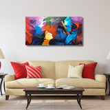 high resolution premium abstract wall painting Canvas of lord radha krishna 