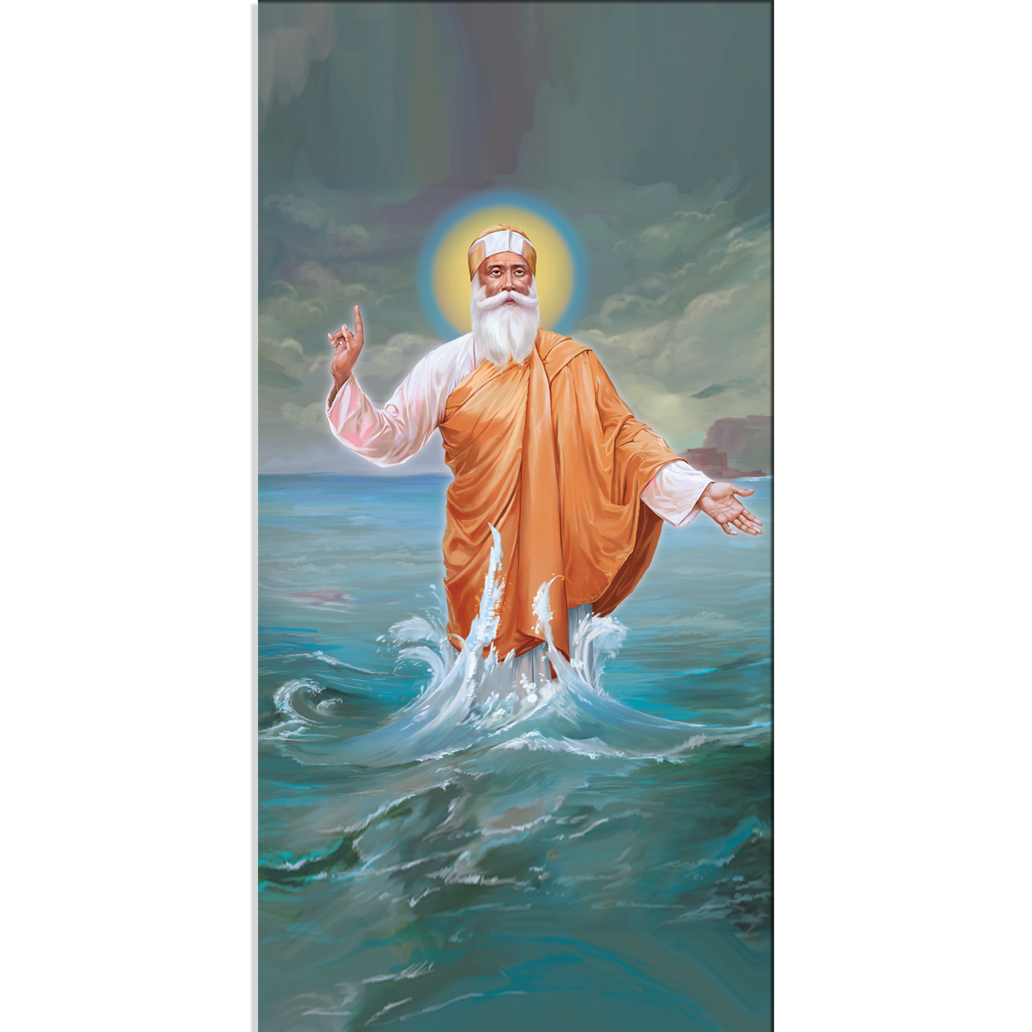 Gurunanak Dev Saint in Water Canvas Print Wall Painting