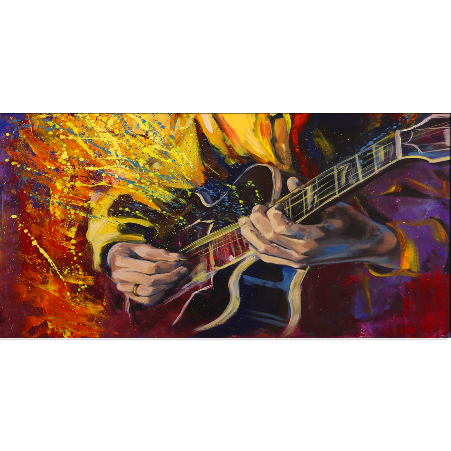 Jazz Guitarists Abstract Canvas Print Wall Painting