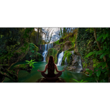 Yoga Woman in front of Waterfall Canvas Print Wall Painting