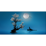 Fishing under the moon light Canvas Print Wall Painting