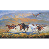 Seven Horses Running In Water Wallpaper
