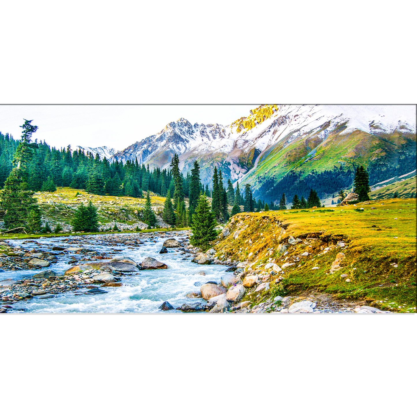 Mountain and River Abstract Canvas Print Wall Painting