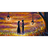 Romantic Couple on Beautiful Night Canvas Print Wall Painting