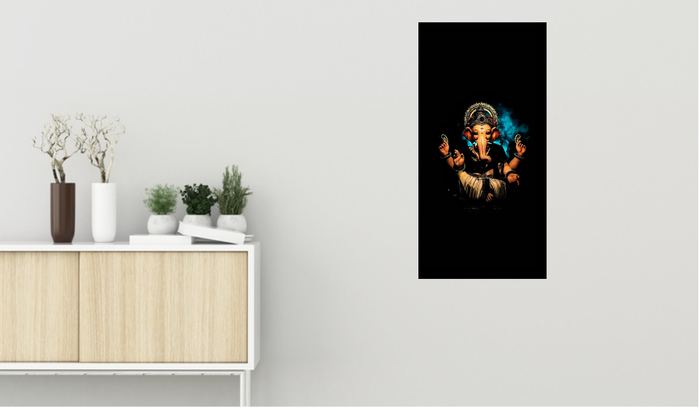 Lord Ganesha Religious Canvas Wall Painting