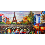Eiffel Tower City Abstract Canvas Print Wall Painting