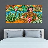Indian Traditional Woman Modern Art Canvas Print Wall Painting