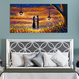 Love romantic painting and Beautiful night Canvas Print Wall Painting