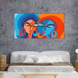 Designer Radha Krishna Madhubani Art Canvas Print Wall Painting