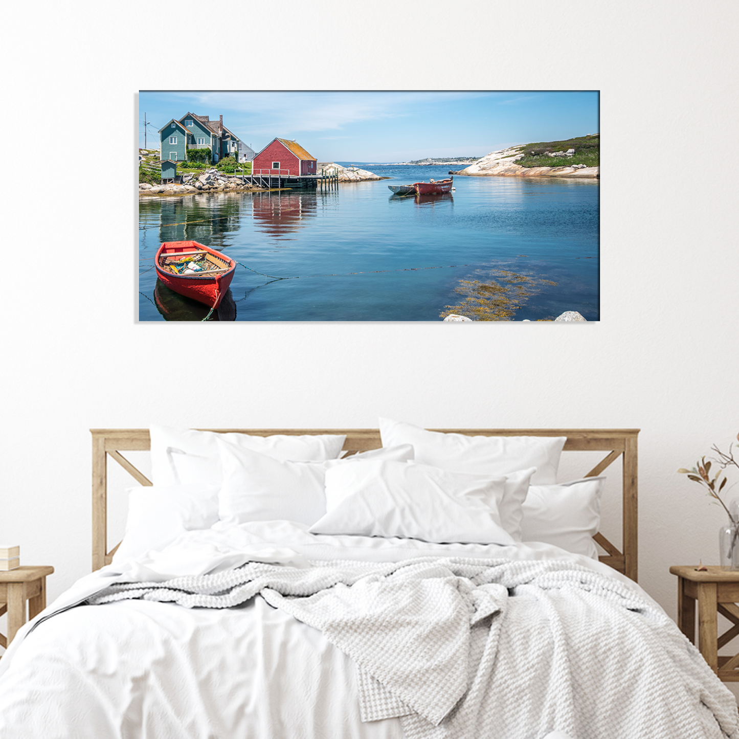 Boats in the Atlantic Ocean Abstract Canvas Wall Painting