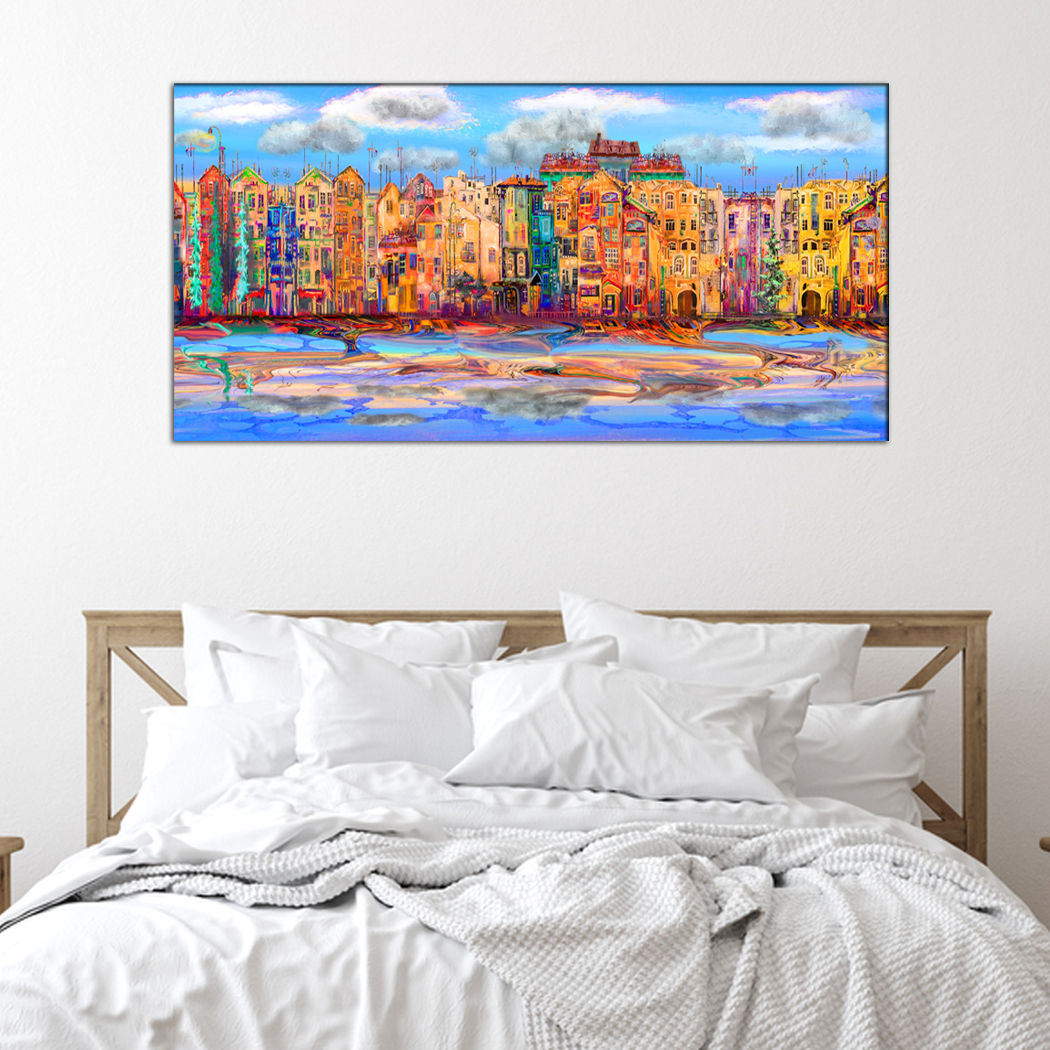 Town Near of the Sea Canvas Print Wall Painting