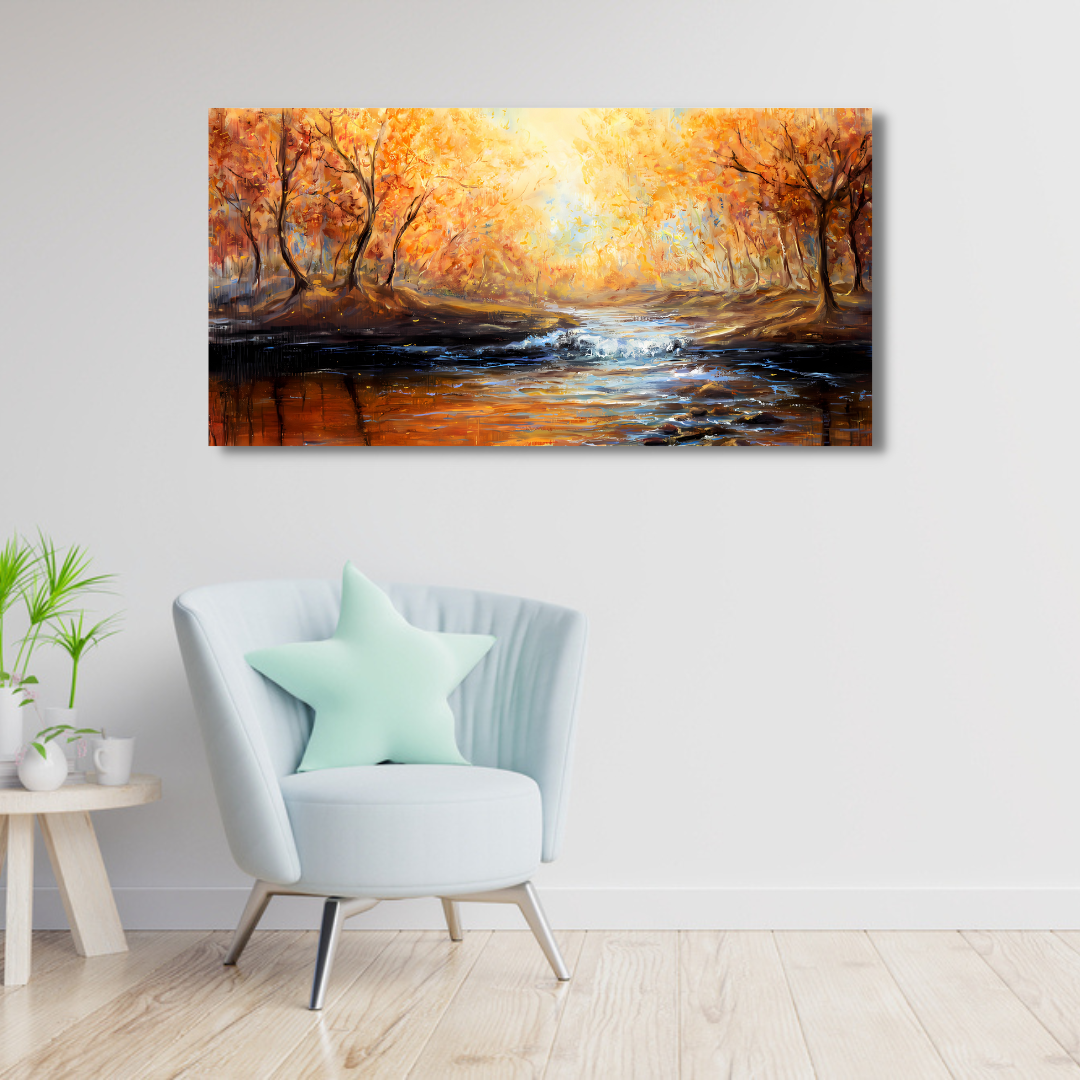 river canvas print wall paintings