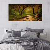 Autumn Forest With River Canvas Print Wall Painting