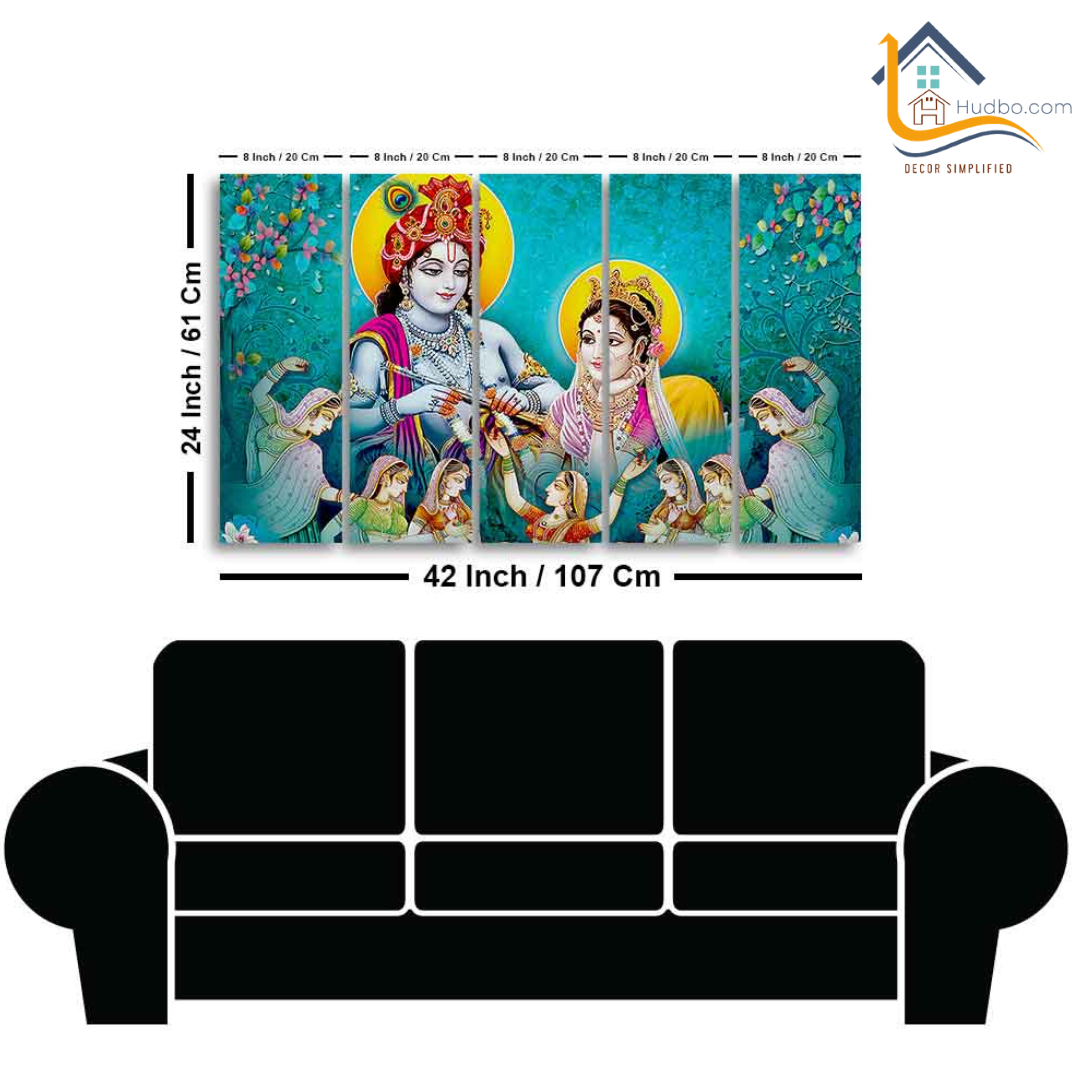 Lord Radha Krishna Religious MDF wall panel painting