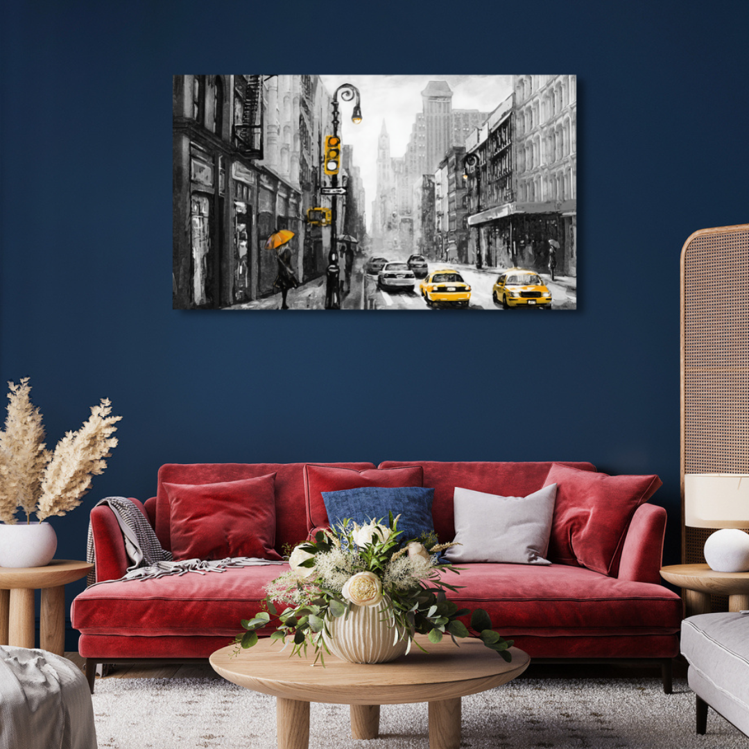 Street view of New York Canvas Print Wall Painting