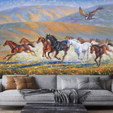 Seven Horses Running In Water Wallpaper