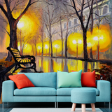 Golden Light Street Abstract Premium Quality Wallpaper