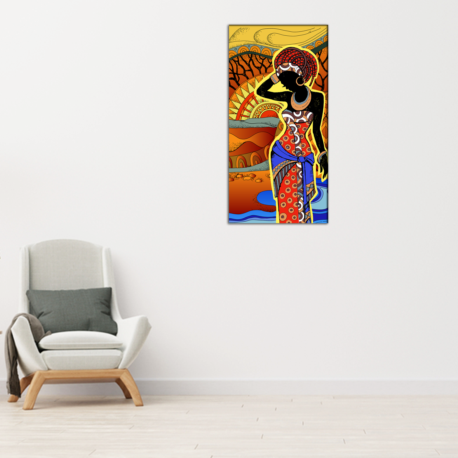 Beautiful Black Woman Modern Art Canvas Print Wall Painting