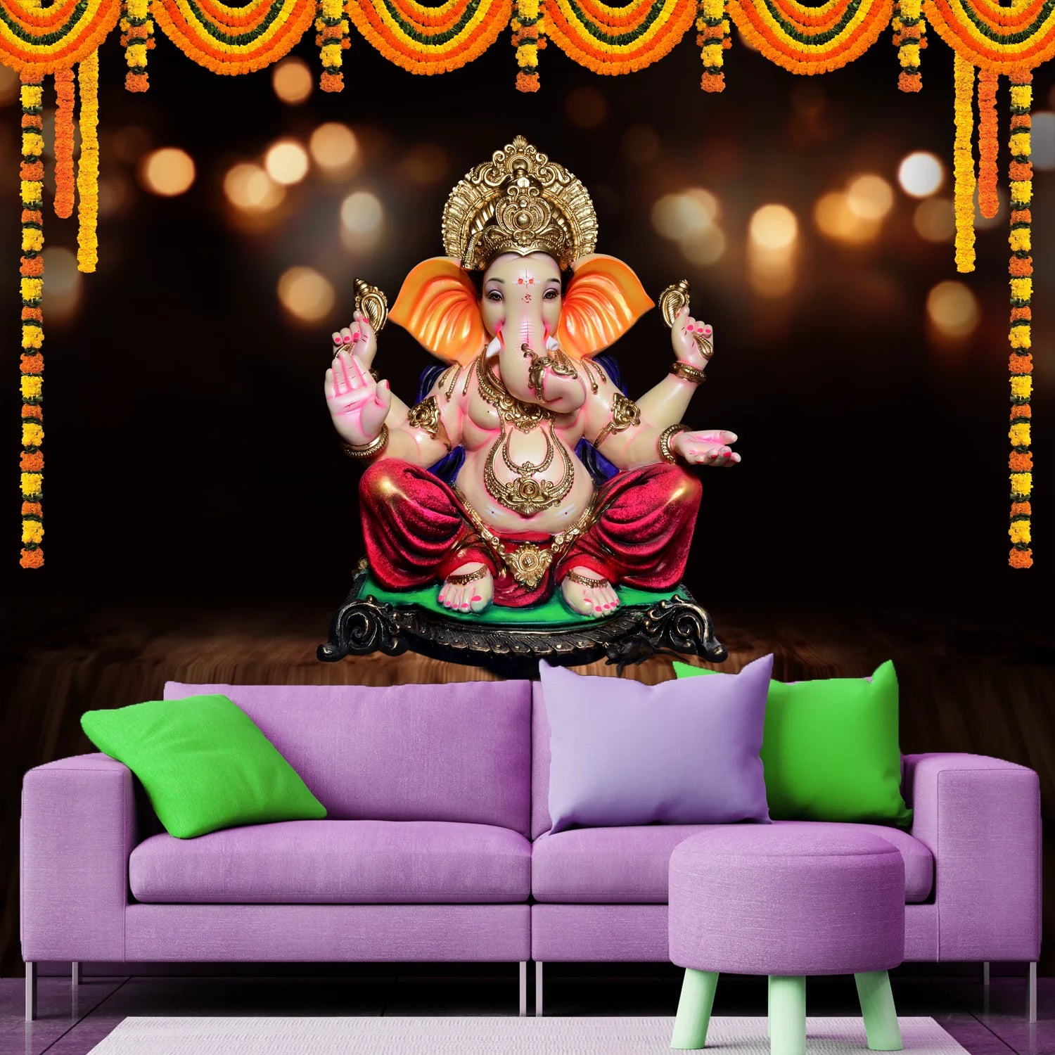 wallpaper of lord ganesha for home decor
