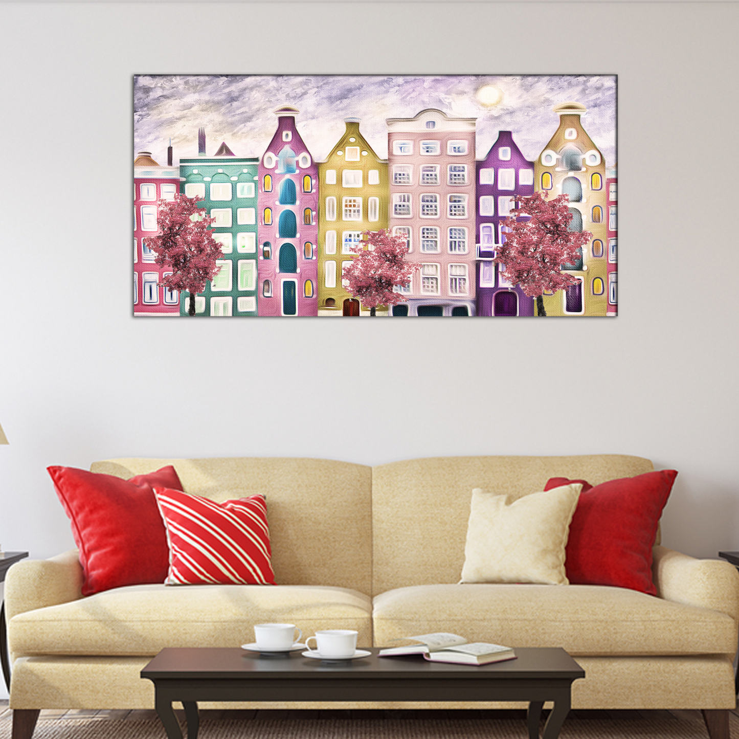 Abstract Street of Amsterdam Canvas Print Wall Painting