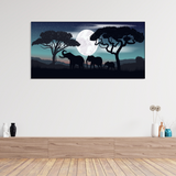 Family of Elephants Canvas Print Wall Painting