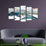 Mountain River Water and Cloud Abstract MDF Wall Panel Painting