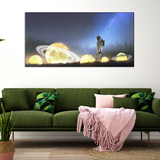 Astronaut Looking at Fallen Stars Abstract Canvas Wall Painting