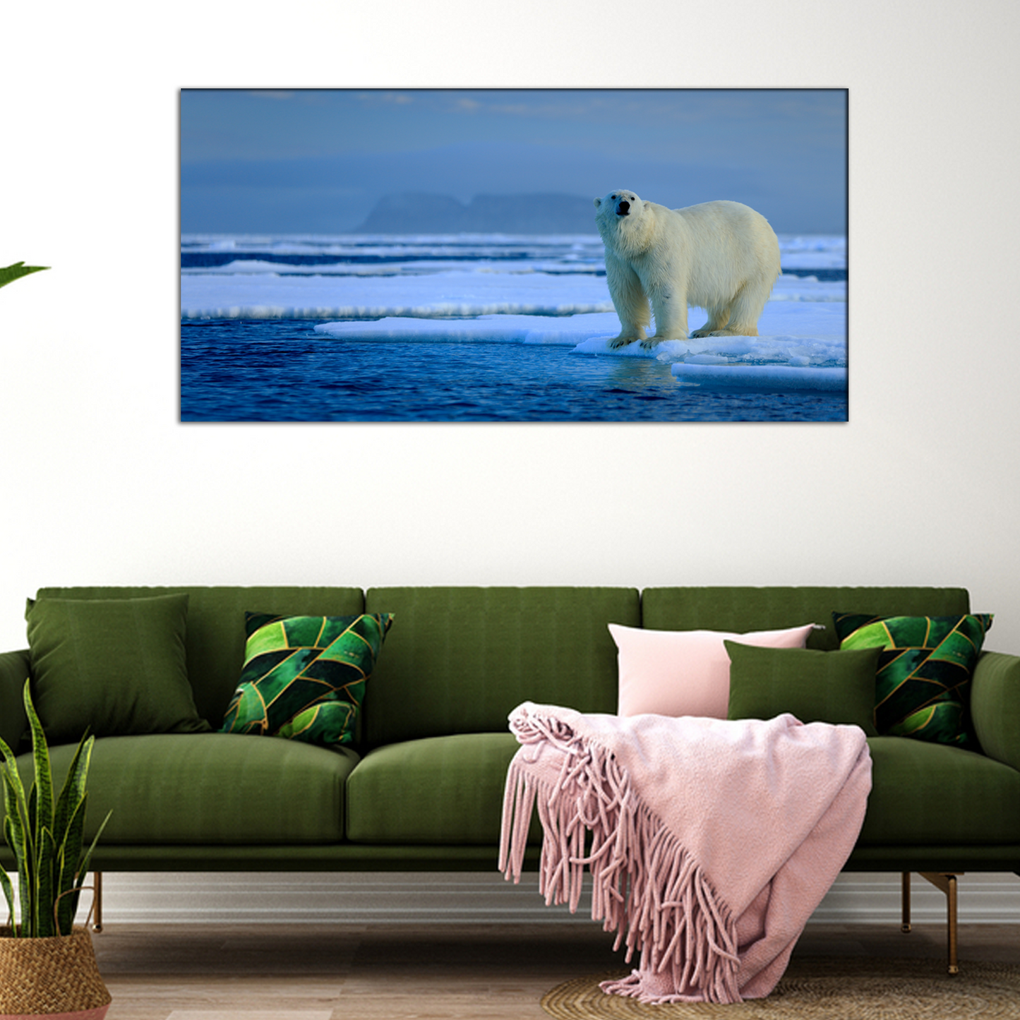Big Polar Bear Animal Canvas Wall Painting