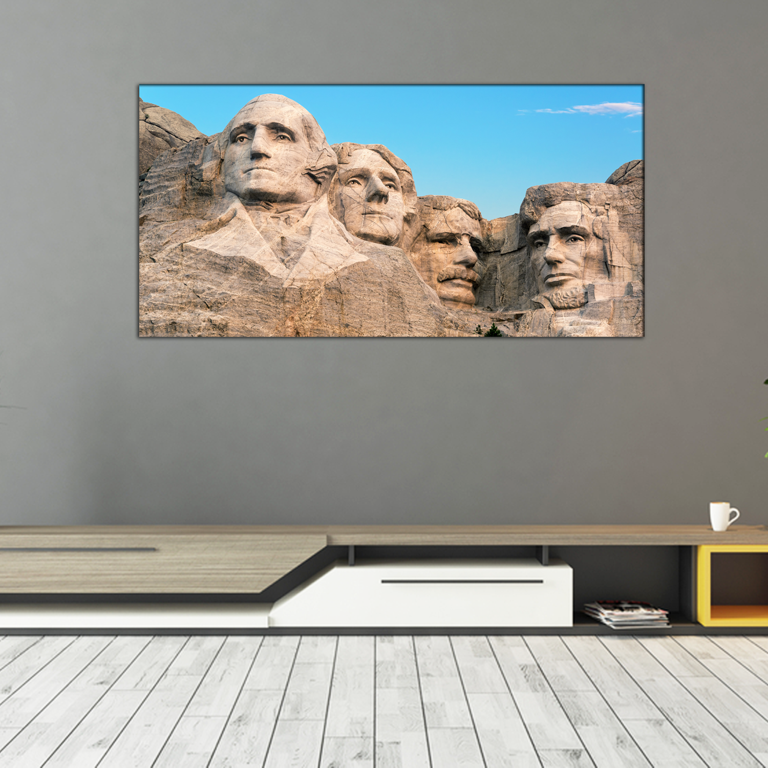 Abstract Mount Rushmore Canvas Print Wall Painting