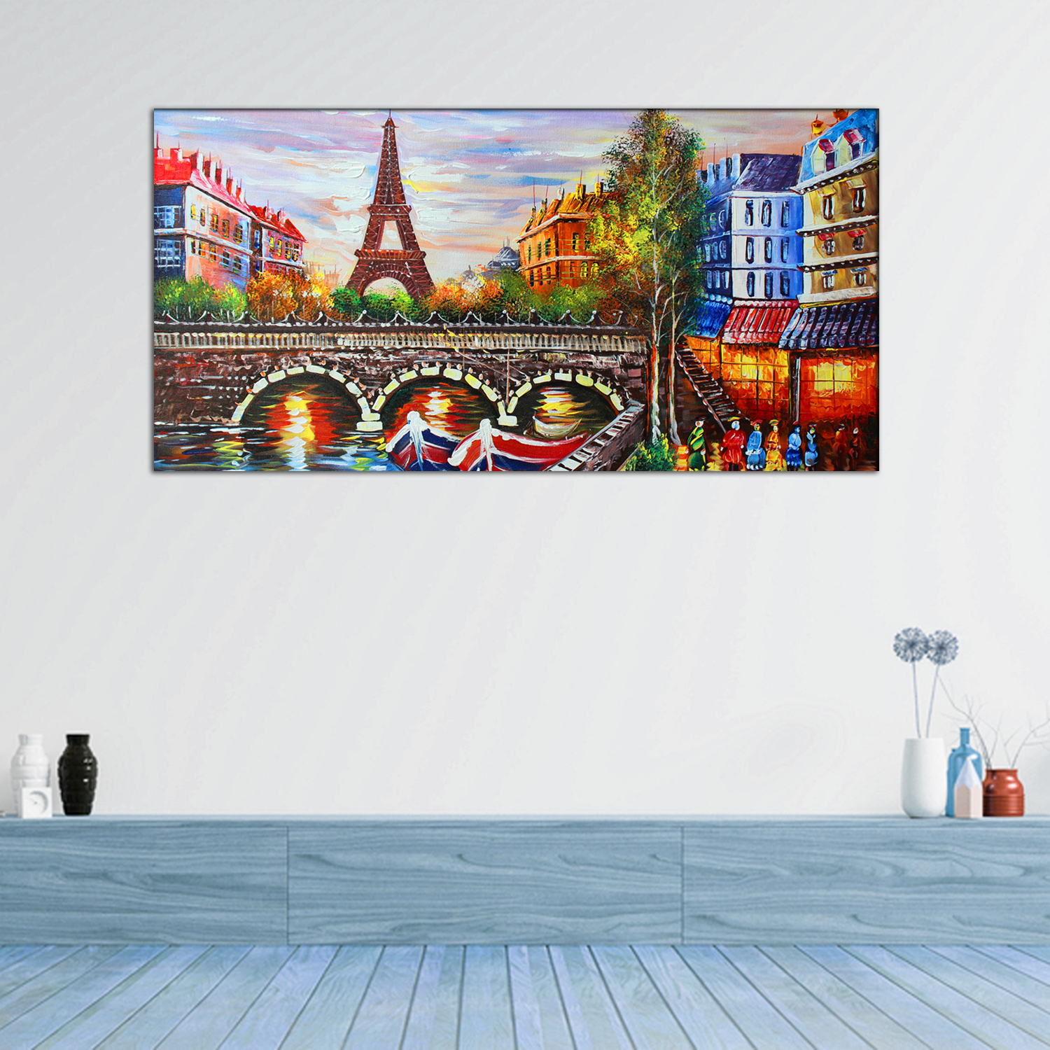 Eiffel Tower City Abstract Canvas Print Wall Painting