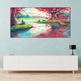 Forest With River Canvas Print Wall Painting