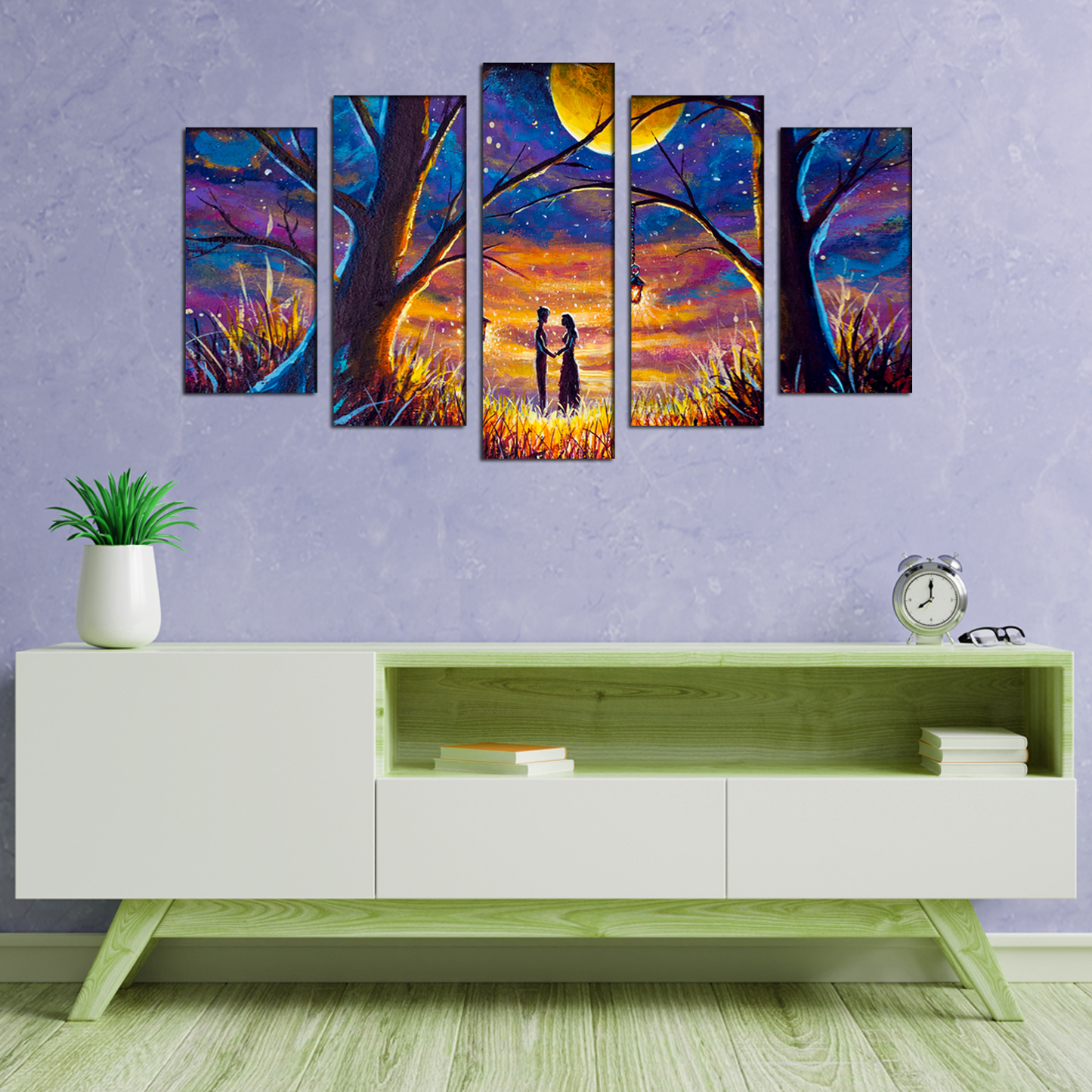 Beautiful Couple In Evening Landscape MDF Panel Painting