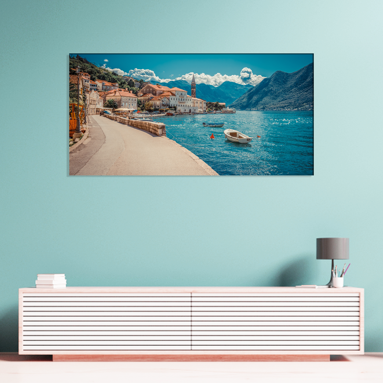 Mountains & River Canvas Print Wall Painting
