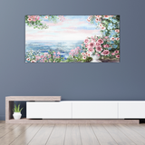 Flower With Summer Blue Sea Canvas Print Wall Painting