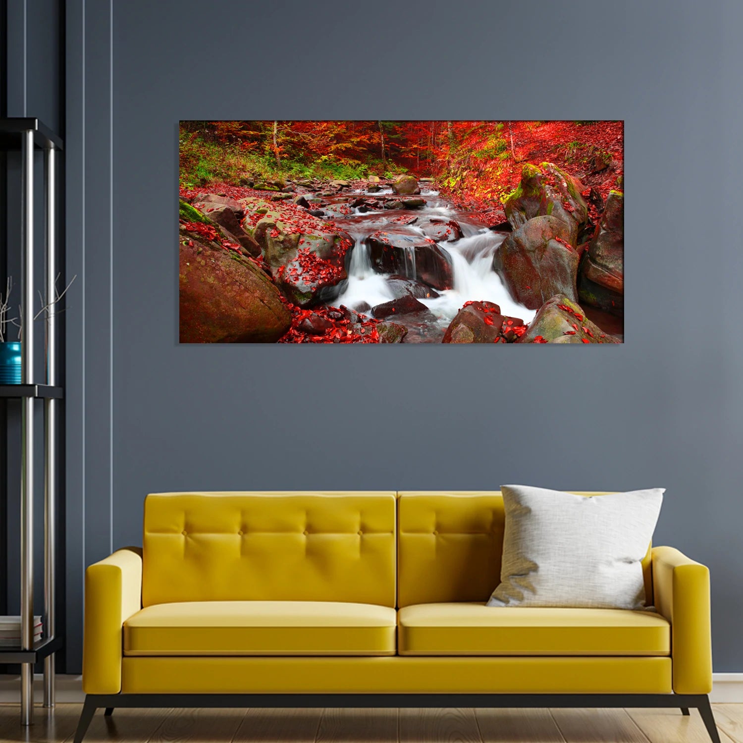 waterfall with stone scenery wall painting canvas online