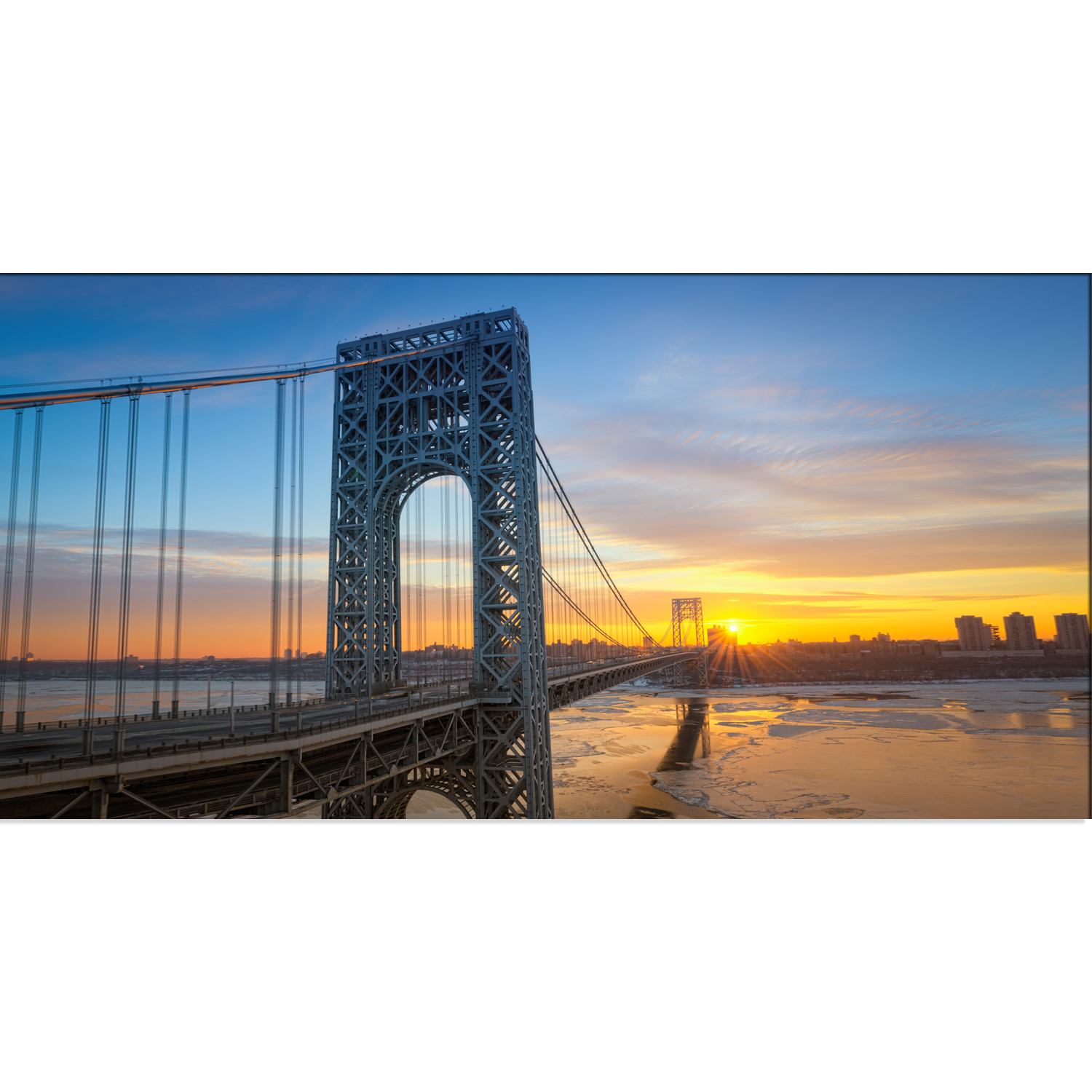 Bridge and Sunset Canvas Print Wall Painting