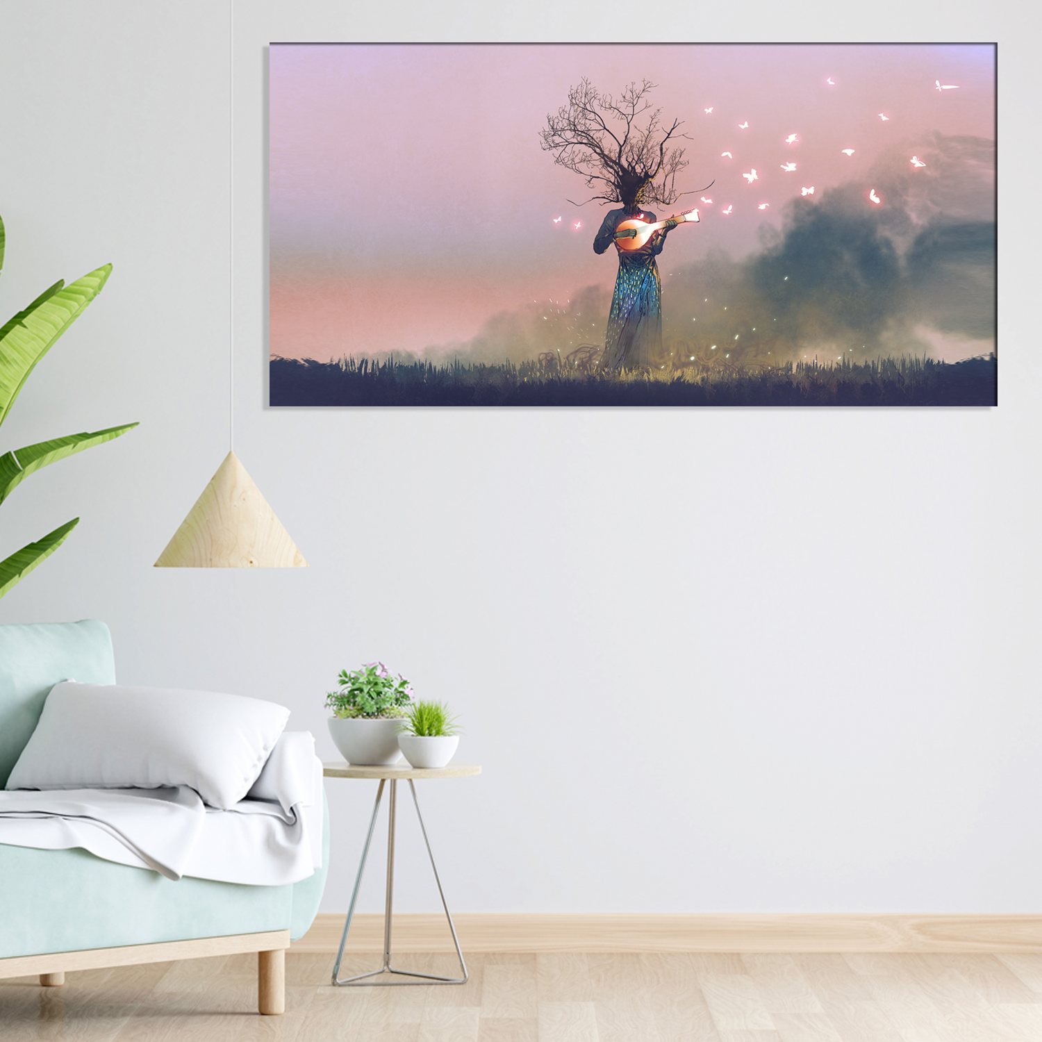 Tree Playing Music Aesthetic Canvas Wall Painting