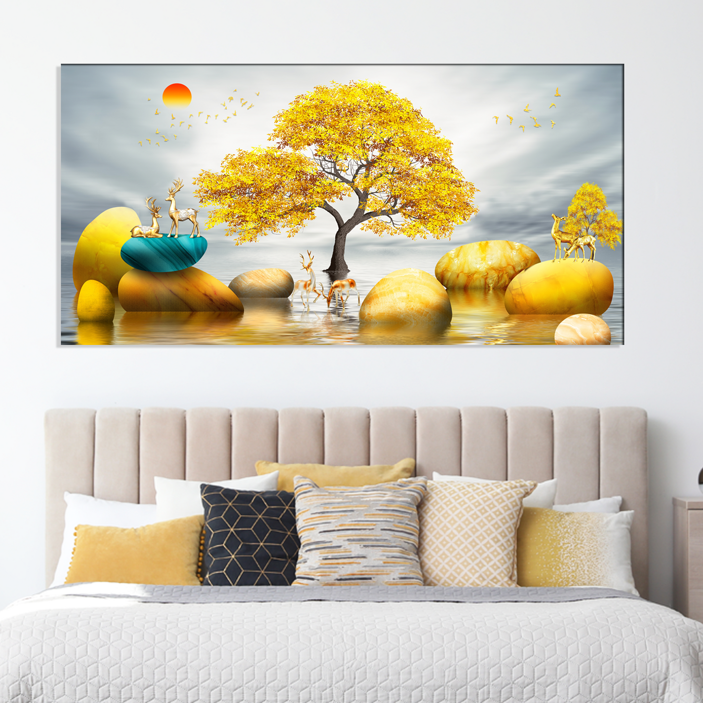 Beautiful GOLD  Tree Painting Canvas Wall Painting