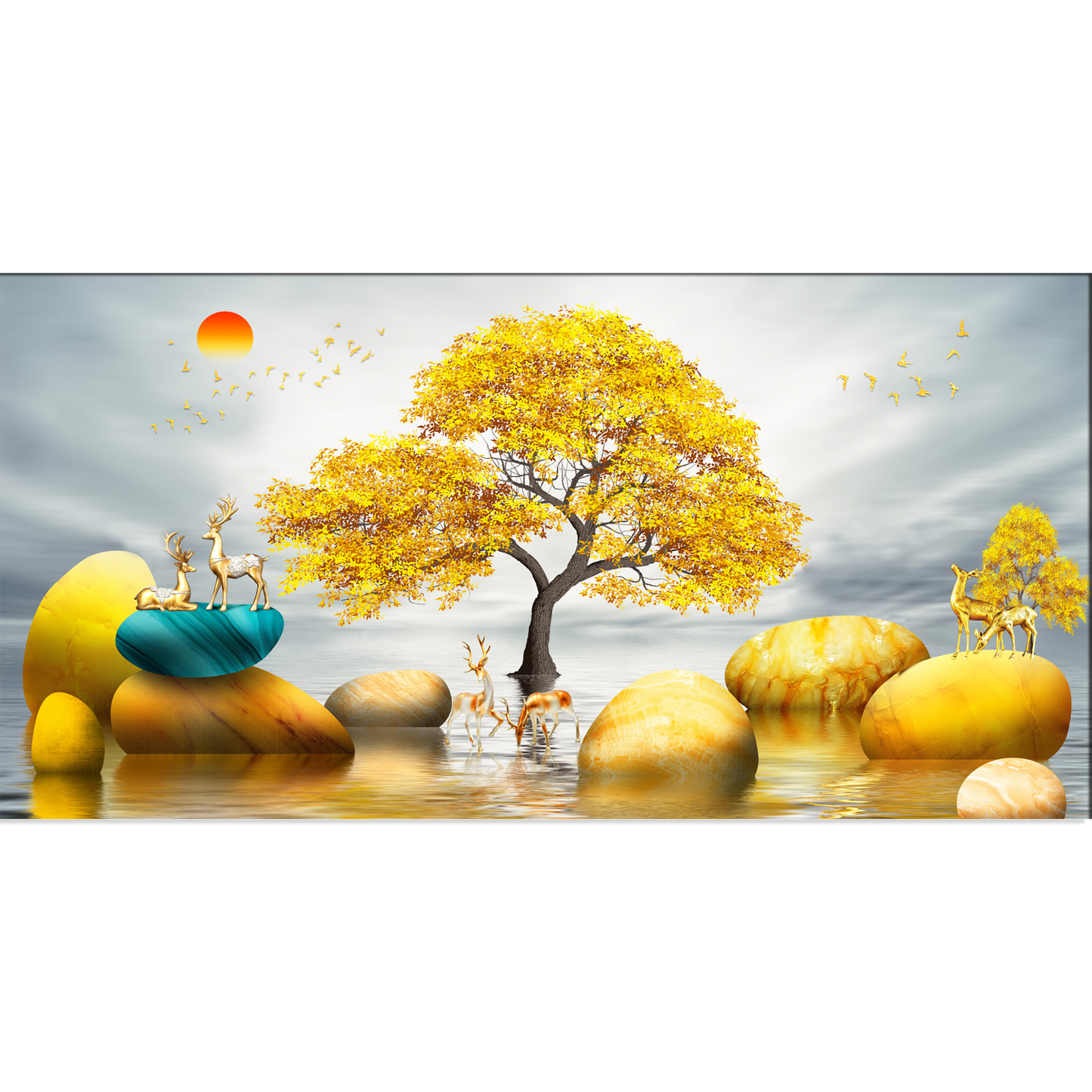 Beautiful GOLD  Tree Painting Canvas Wall Painting
