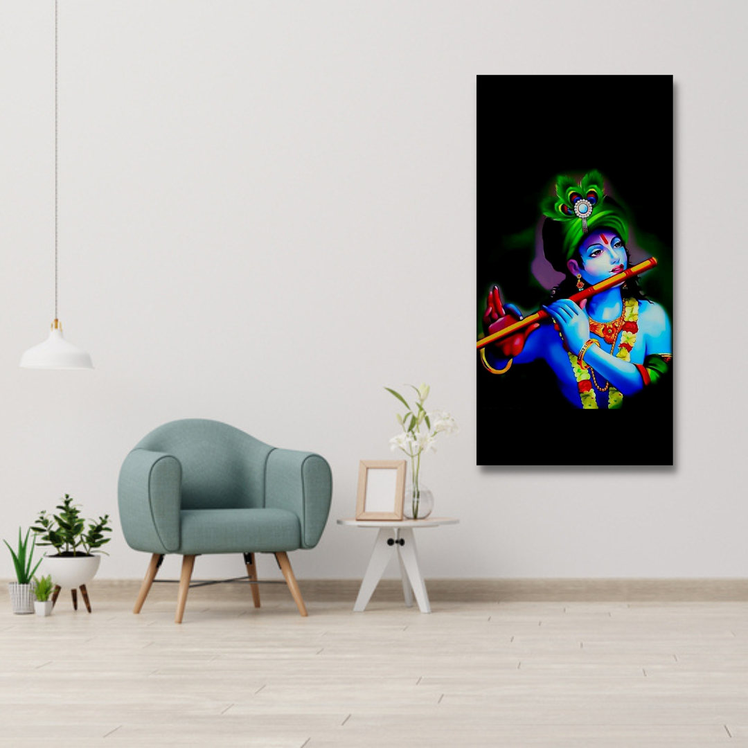 Lord Krishna Religious Canvas Wall Painting