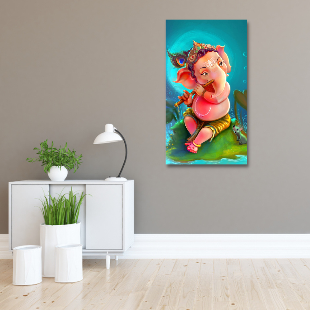 Wall Painting of LORD BAL Ganesha for home decor